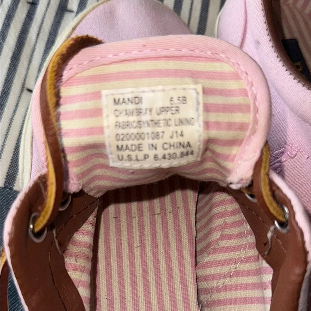 Ralph Lauren Pink and Brown Canvas Sneakers - Picture 3 of 8